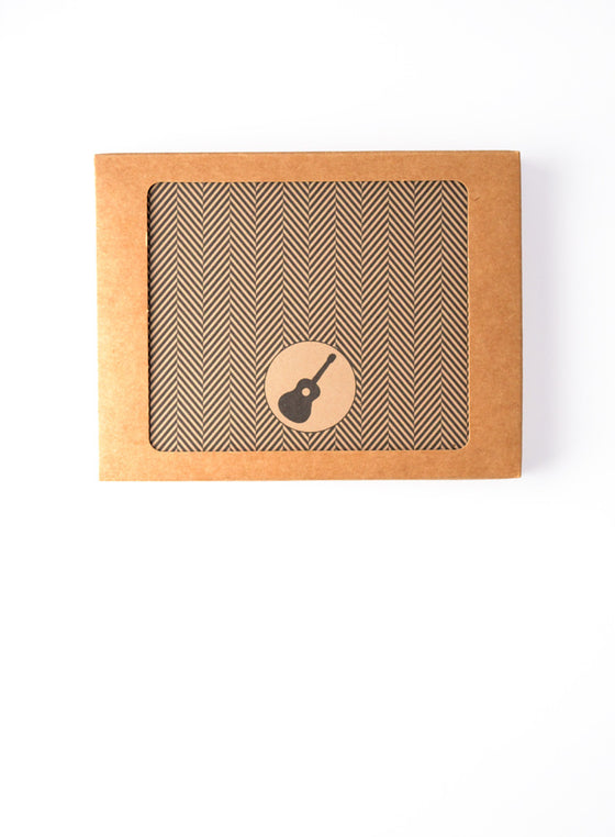 Herringbone Pattern with Guitar Icon Custom Boxed Notes