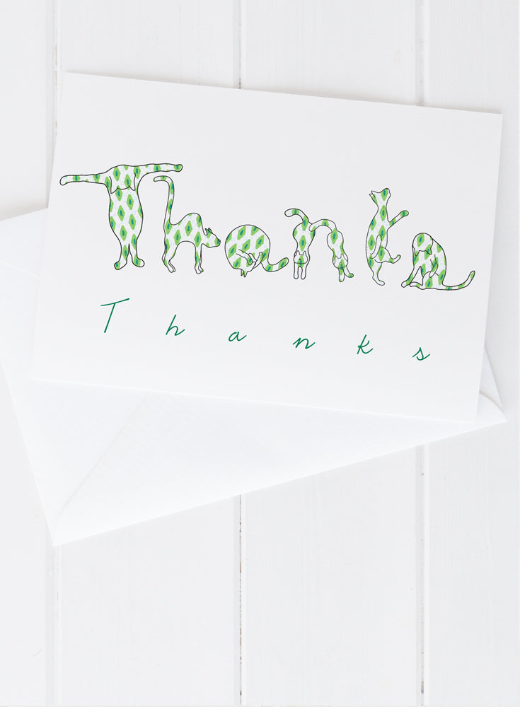 Cat Letters Thank You Greeting Card