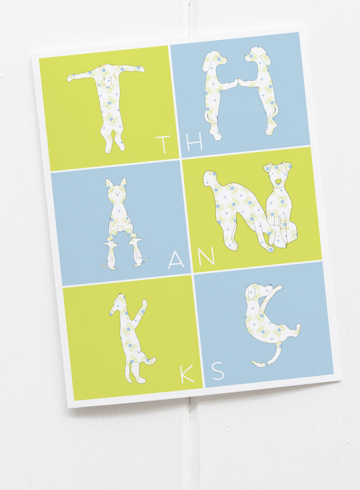 Dog Letters Thank You Greeting Card