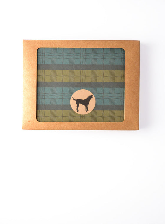 Glen Plaid Pattern Dog Icon Boxed Notes