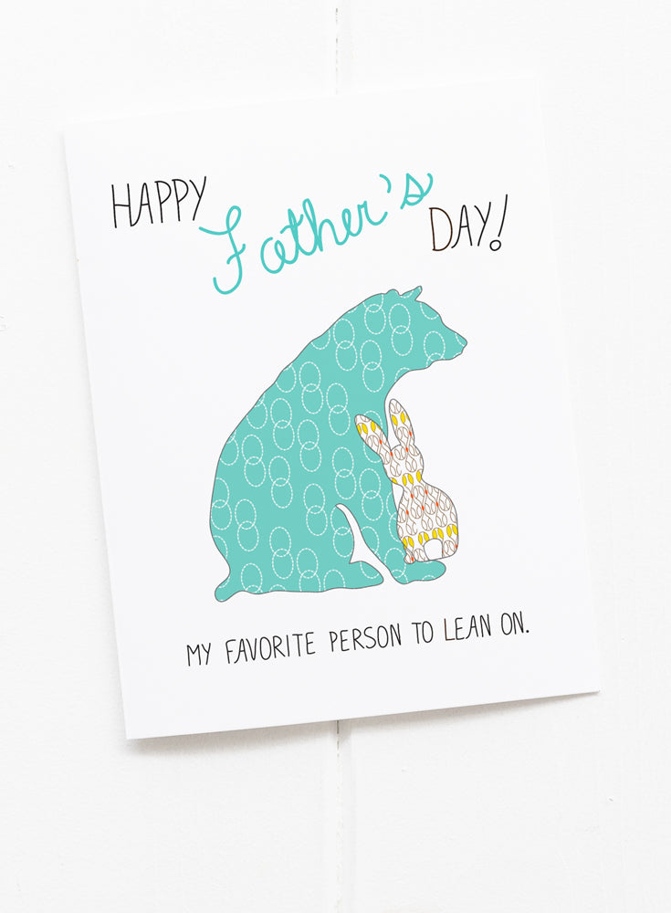 Father's Day Card with Papa Bear and Bunny