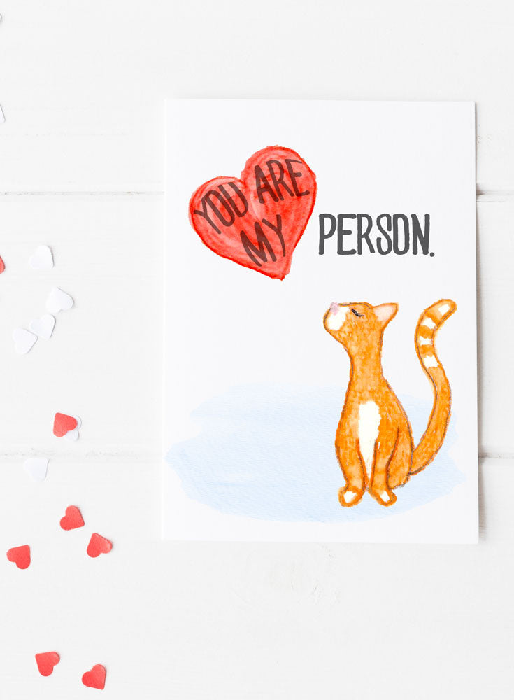 You are My Person Card Cat