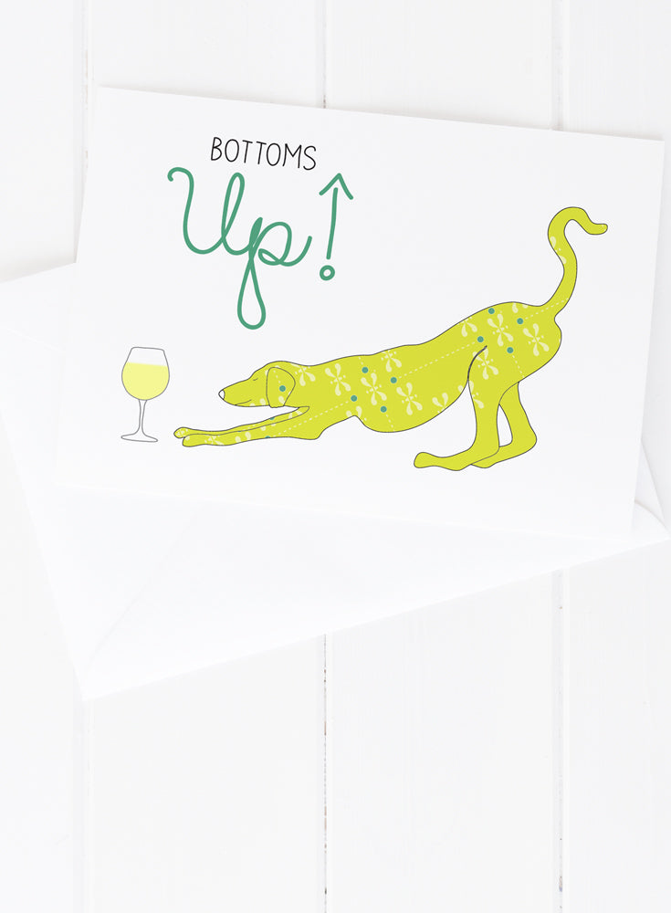 Bottoms Up Dog Greeting Card