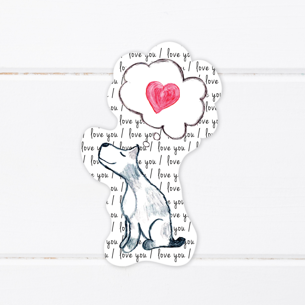 Love You Dog Sticker
