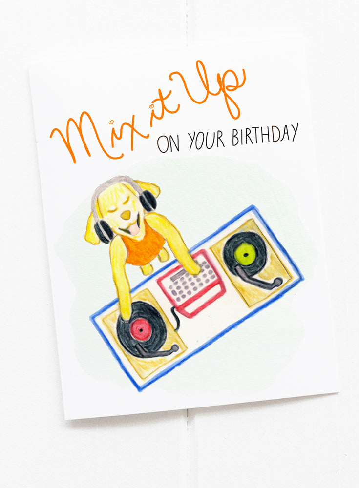 Mix It Up Dog DJ Birthday Card
