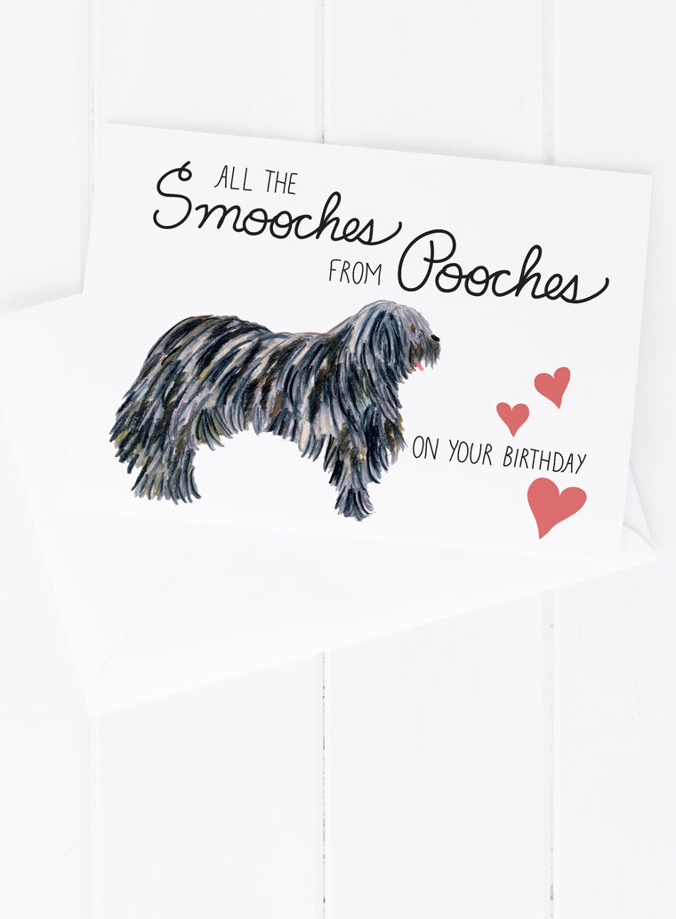 Smooches from Pooches Birthday Card